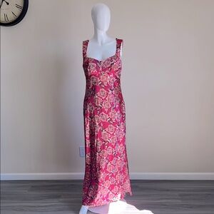 Wild Fable Women’s Silky Floral Pink and Cream Maxi Dress.